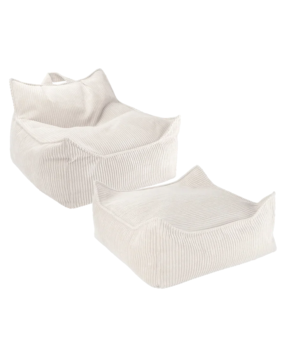 Wigiwama Sækkestol med puf, Marshmallow