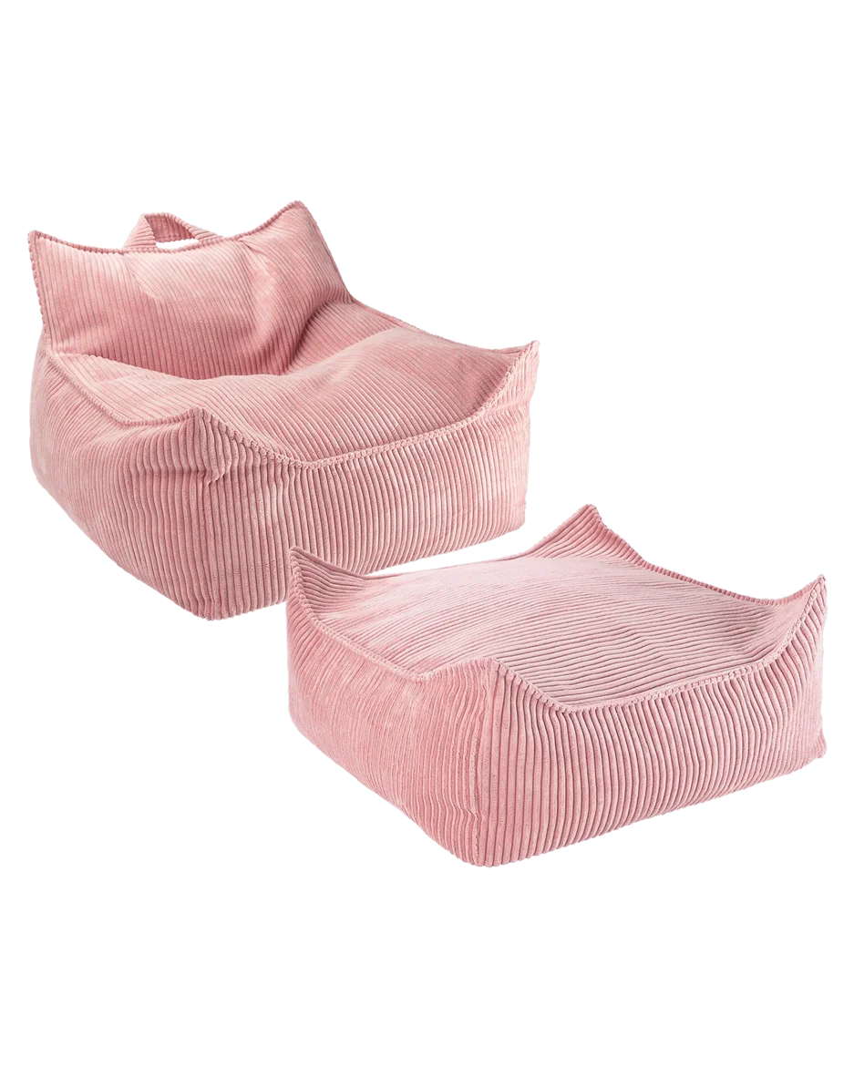 Wigiwama Sækkestol med puf, Pink Mousse