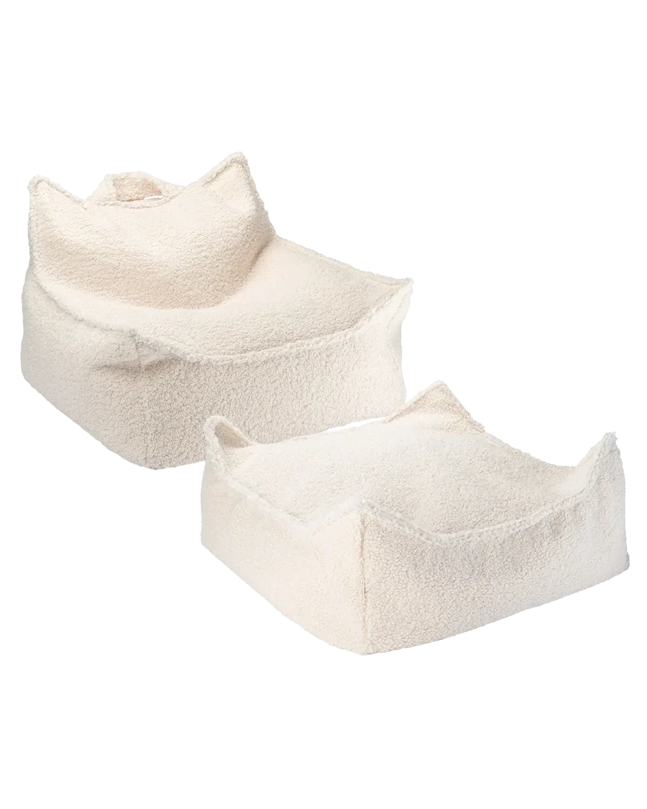 Wigiwama Sækkestol med puf, Cream White