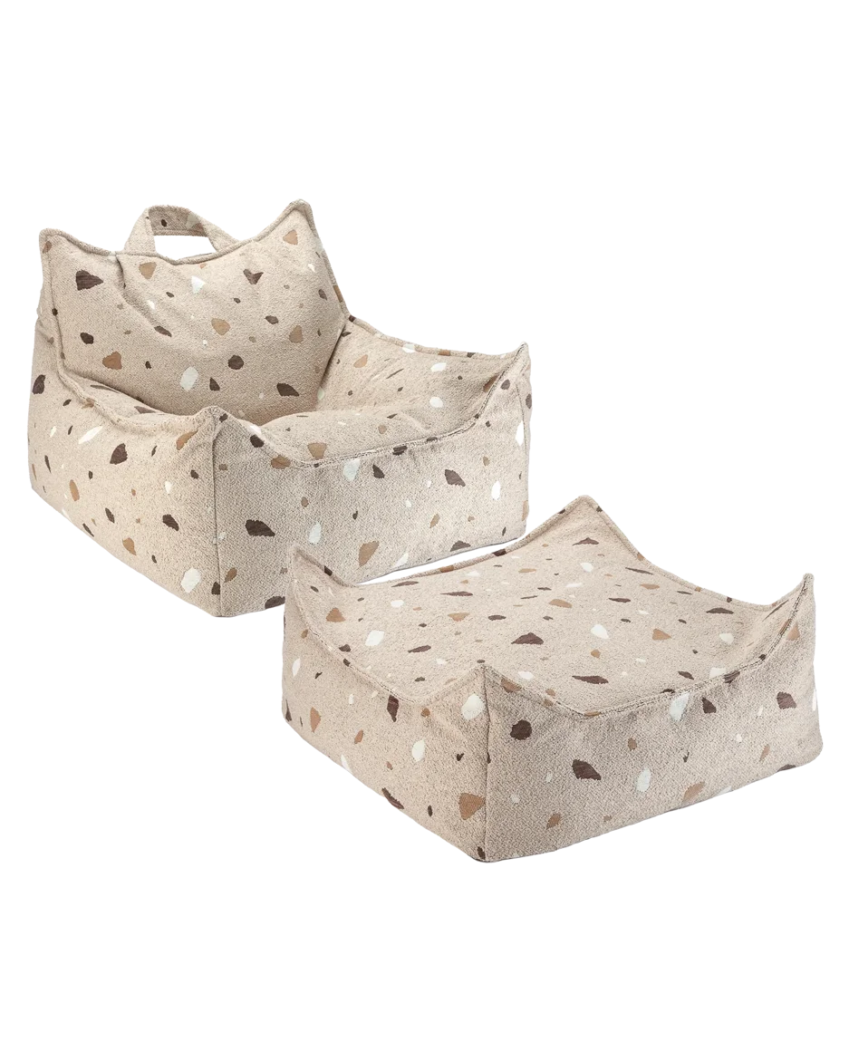 Wigiwama Sækkestol med puf, Terrazzo Sand