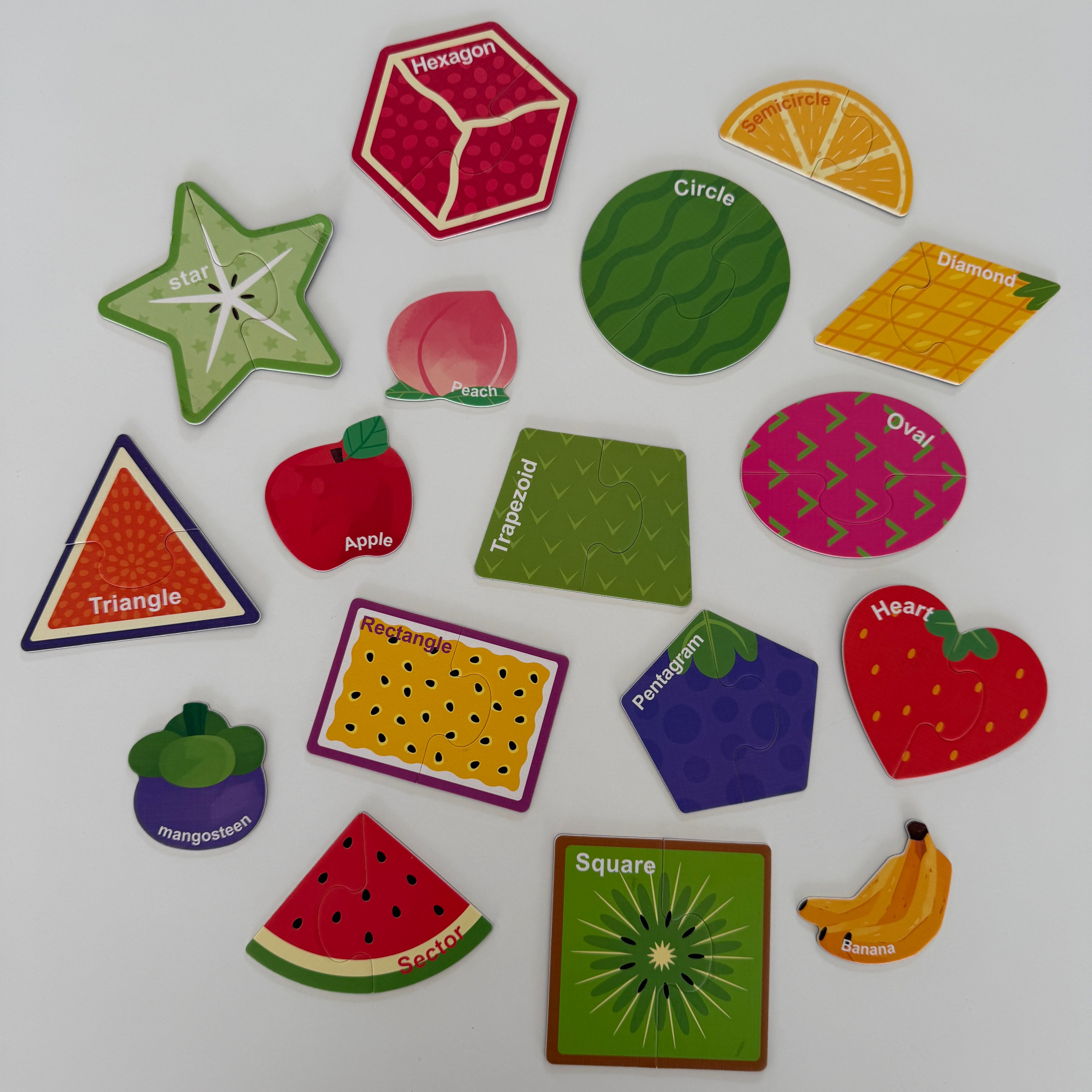 Magnet Frugt og former- Engelsk