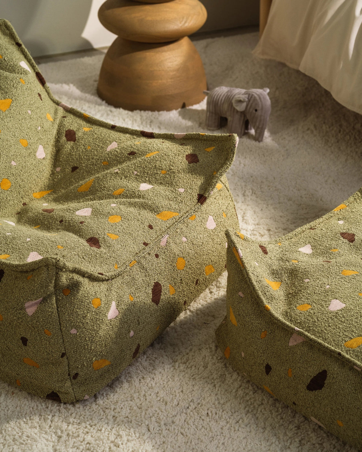 Wigiwama Firkantet puf, Terrazzo Moss (4)