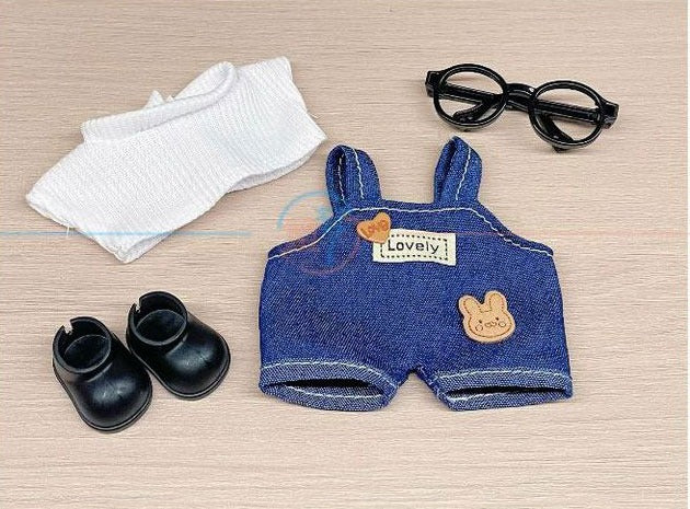 Labubu Tøjsæt- Denim & Glasses Look