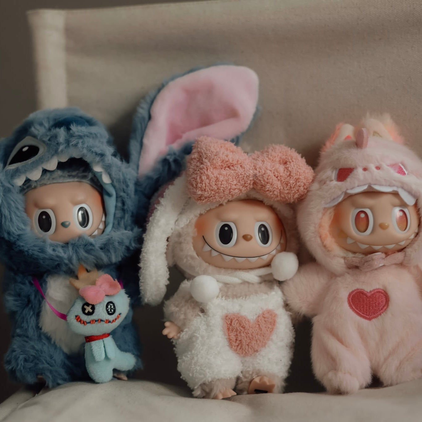 Blødt kanin-kostume til Labubu