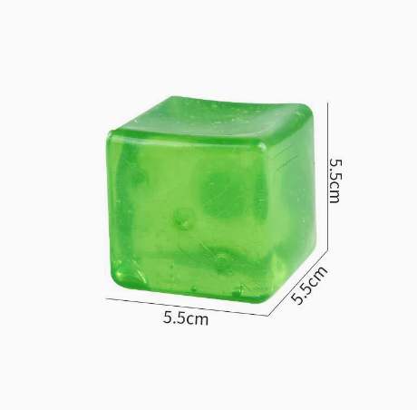 Squishy Ice Cube – Blød Stressbold med Isterning-look