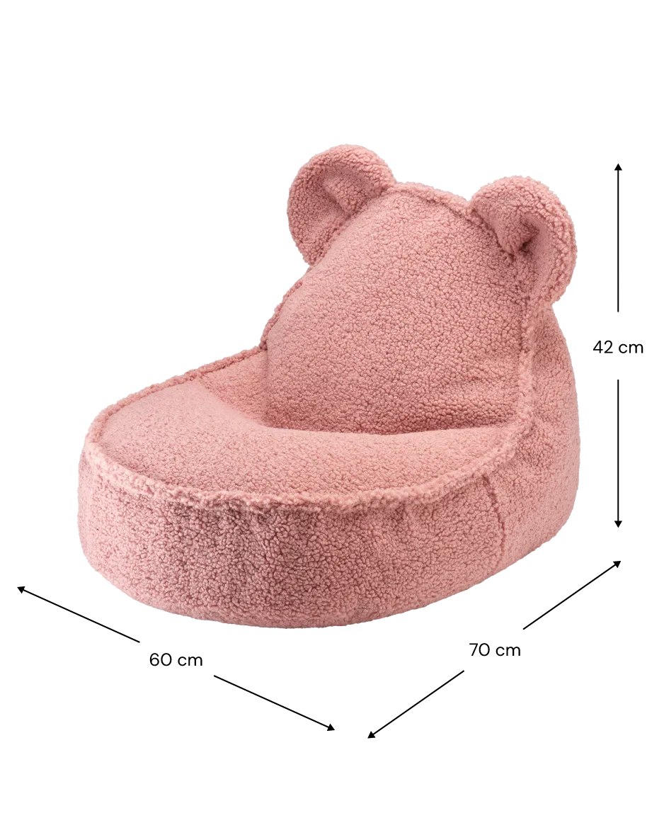 Wigiwama Bjørne-sækkestol med puf, Guava (6)