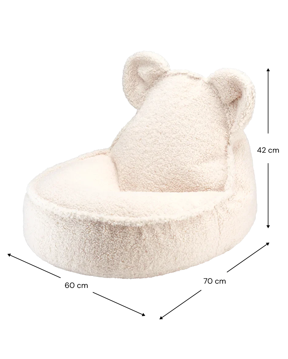 Wigiwama Bjørne-sækkestol med puf, Cream White (4)