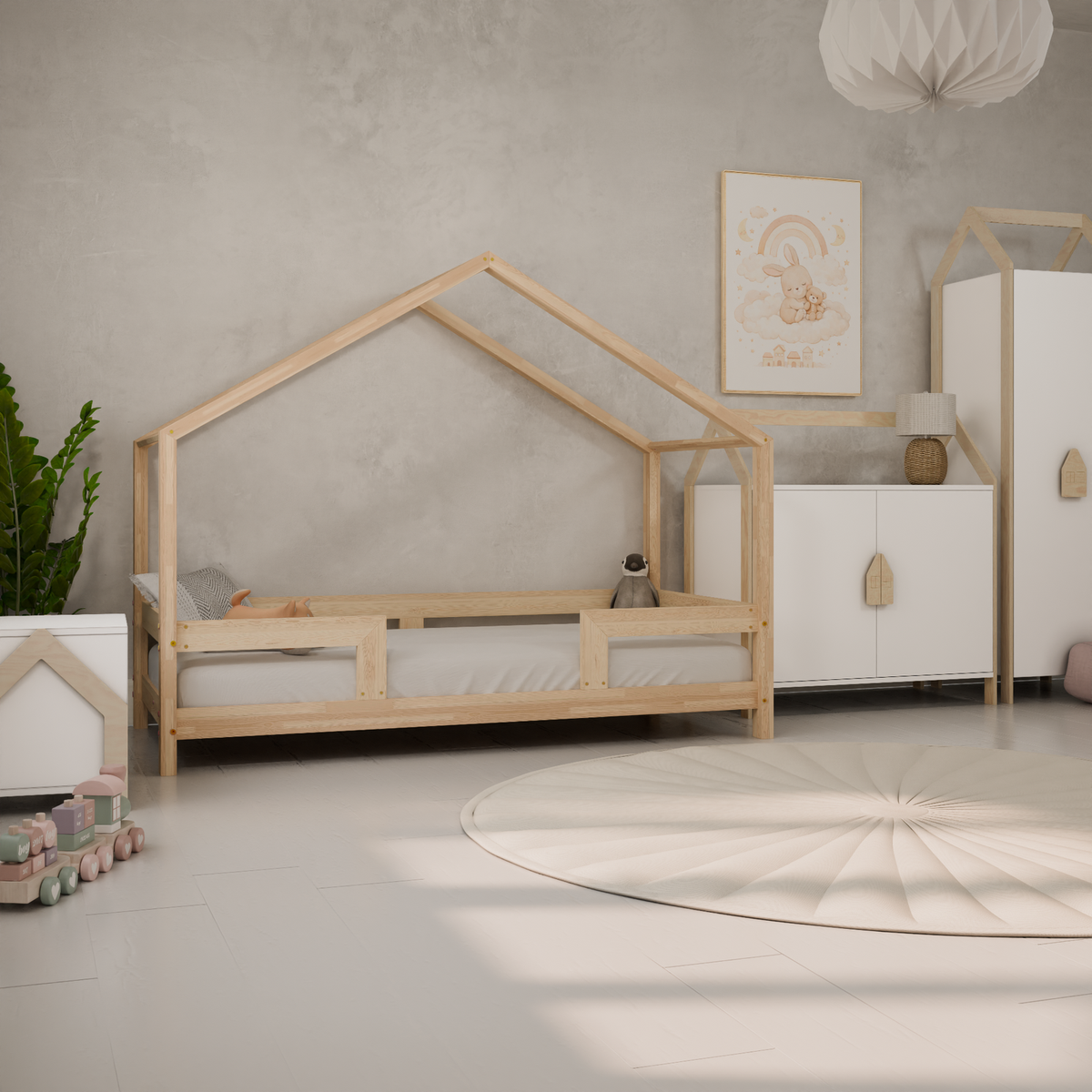Husseng HOUSEBED Duo m. lige sengehest