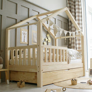 Husseng HOUSEBED m. aflange tremmer og skuffe
