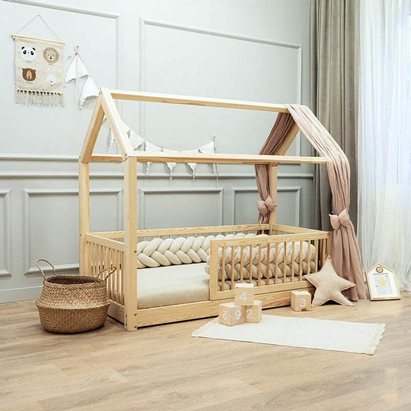 Sengerand, 5-tråde fletning Beige