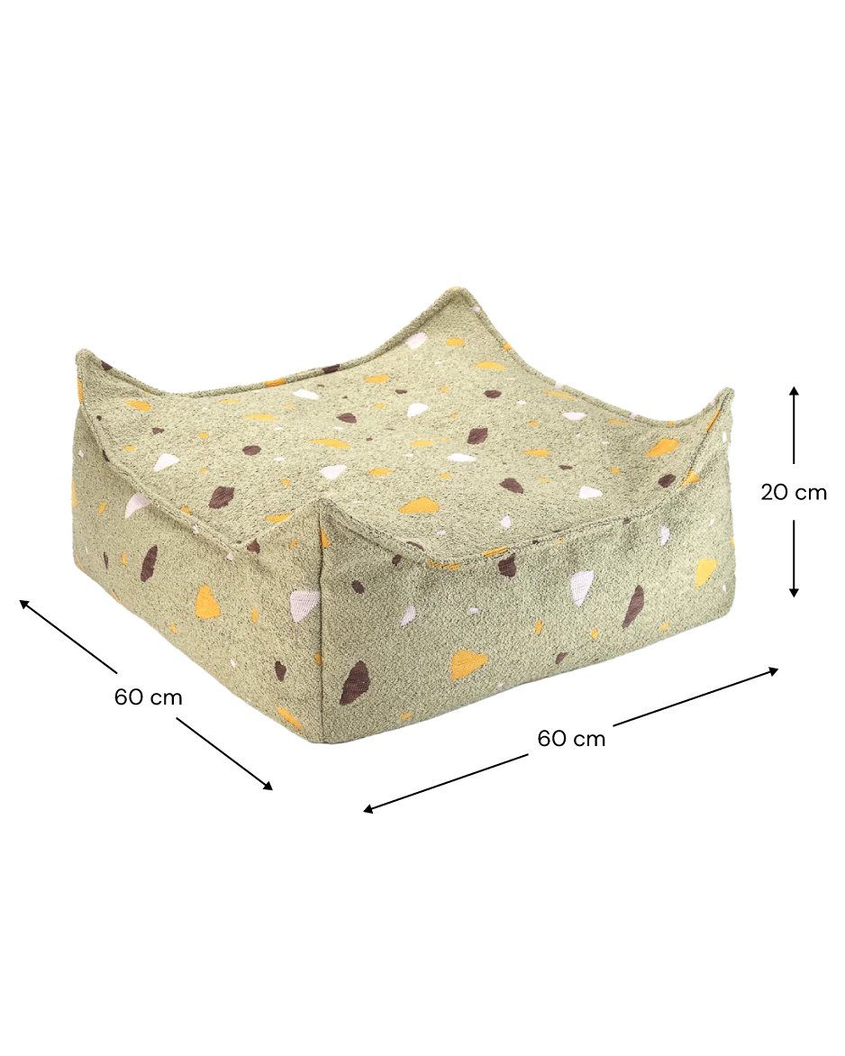 Wigiwama Sækkestol med puf, Terrazzo Moss (5)