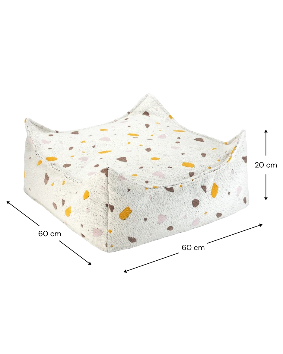 Wigiwama Firkantet puf, Terrazzo Marble (3)